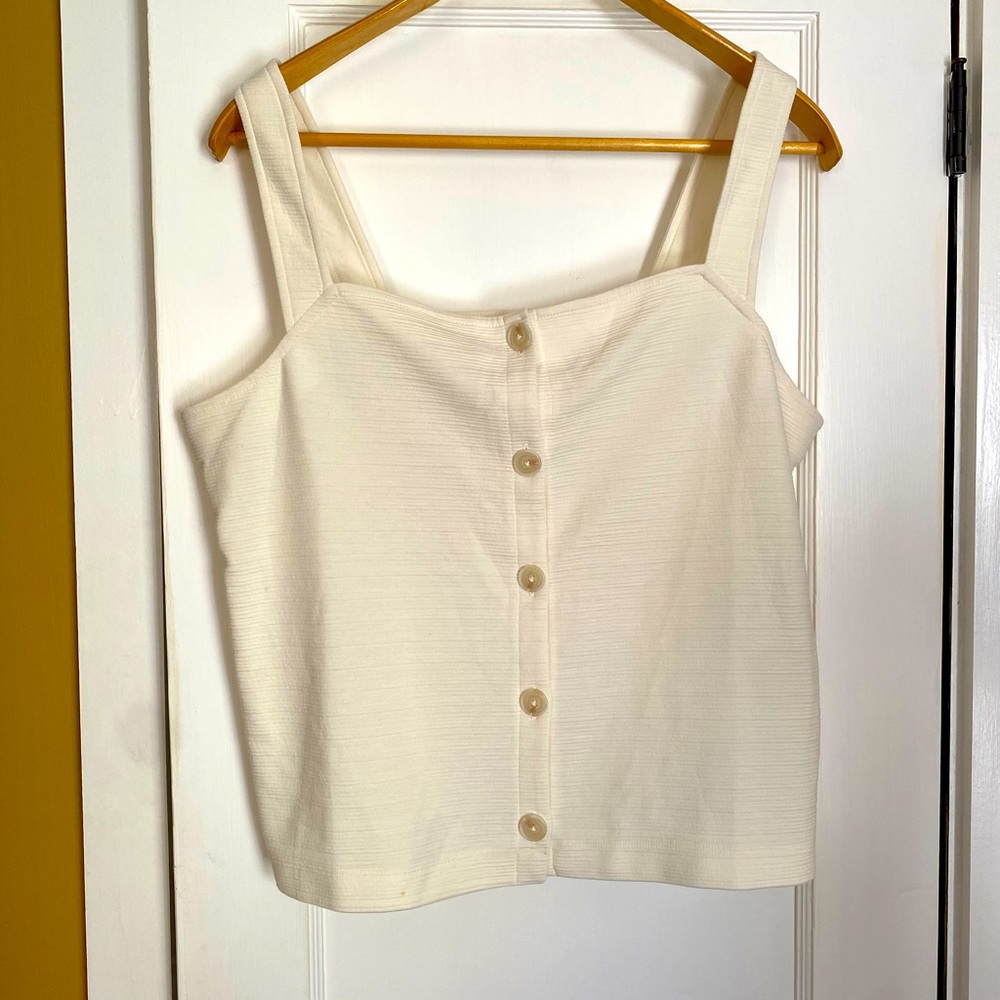 JCrew button down ivory shell XL